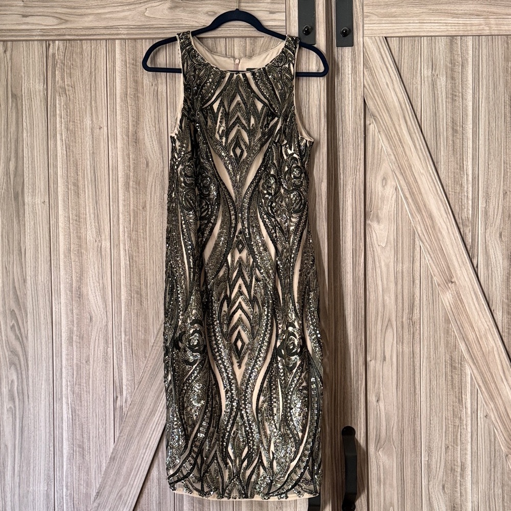 Adrianna Papell Sequin Midi Dress